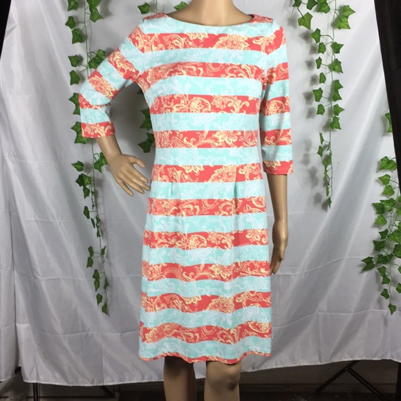J. McLaughlin Catalina striped paisley print dress